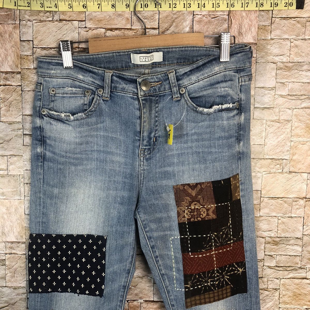 LOWRYS FARM Lowrys Farm sashiko patchwork Blue Denim Pants #A75 Size US 30 / EU 46 - 5 Thumbnail