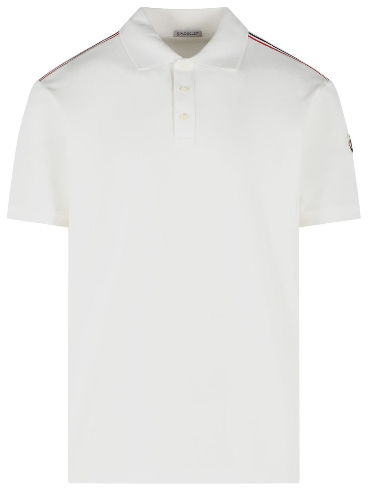 Moncler MONCLER White Cotton Polo Shirt Size US M / EU 48-50 / 2 - 1 Thumbnail