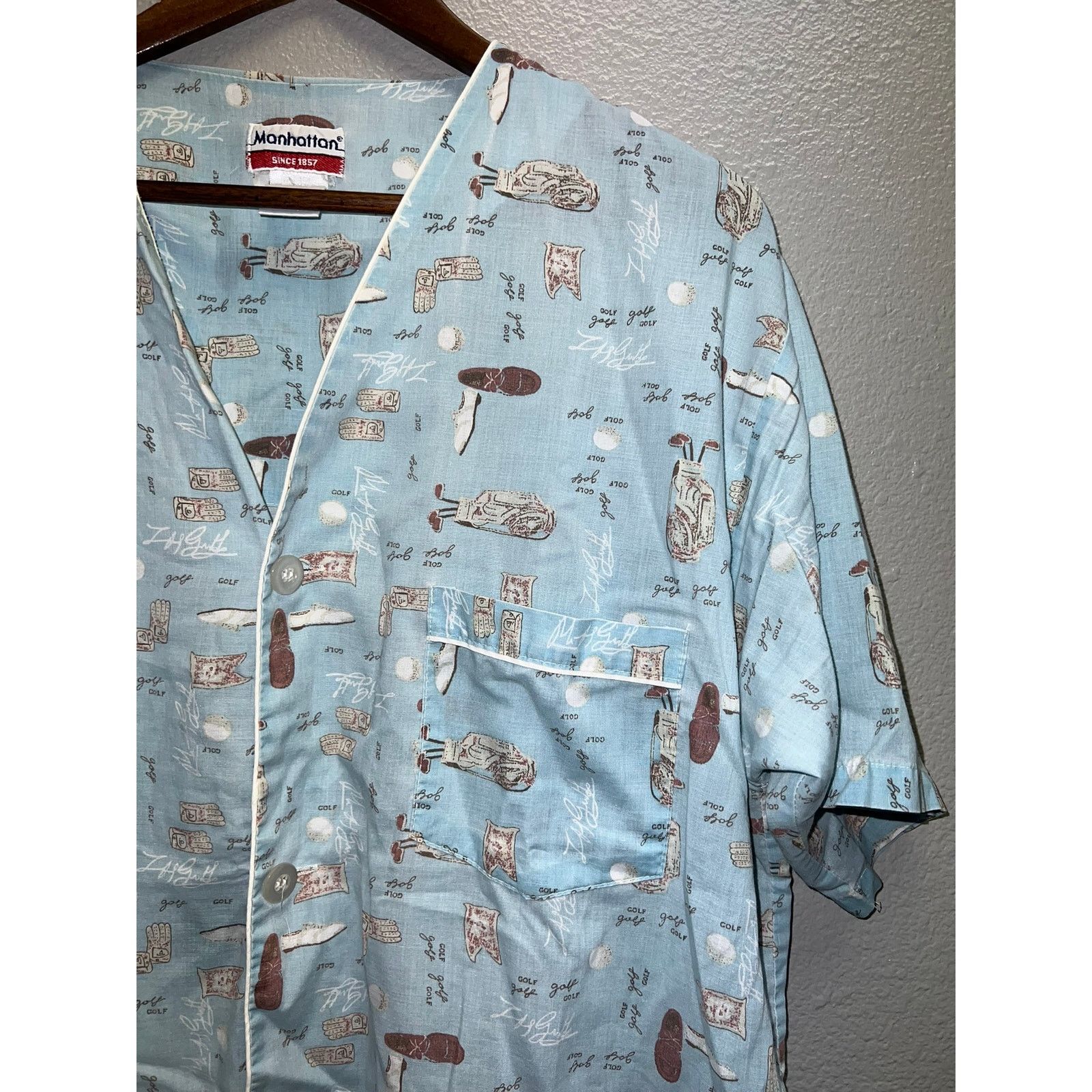 Manhattan Portage Vintage Manhattan Button Up Sleep Shirt Golf Golfing Sleeper Size US L / EU 52-54 / 3 - 2 Thumbnail