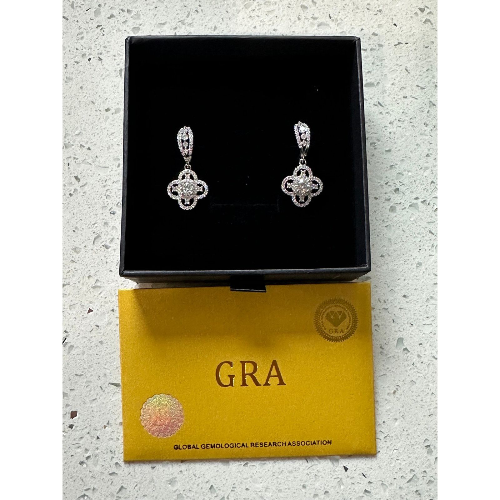 Other 1.80Ct Natural Moissanite Drop Dangle Silver Earrings GRA Size ONE SIZE - 1 Thumbnail