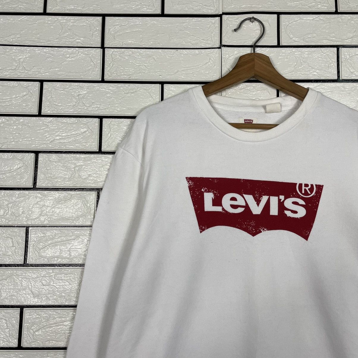 Levi's Levi's Big Logo White Crewneck Sweatshirt Size US M / EU 48-50 / 2 - 6 Thumbnail