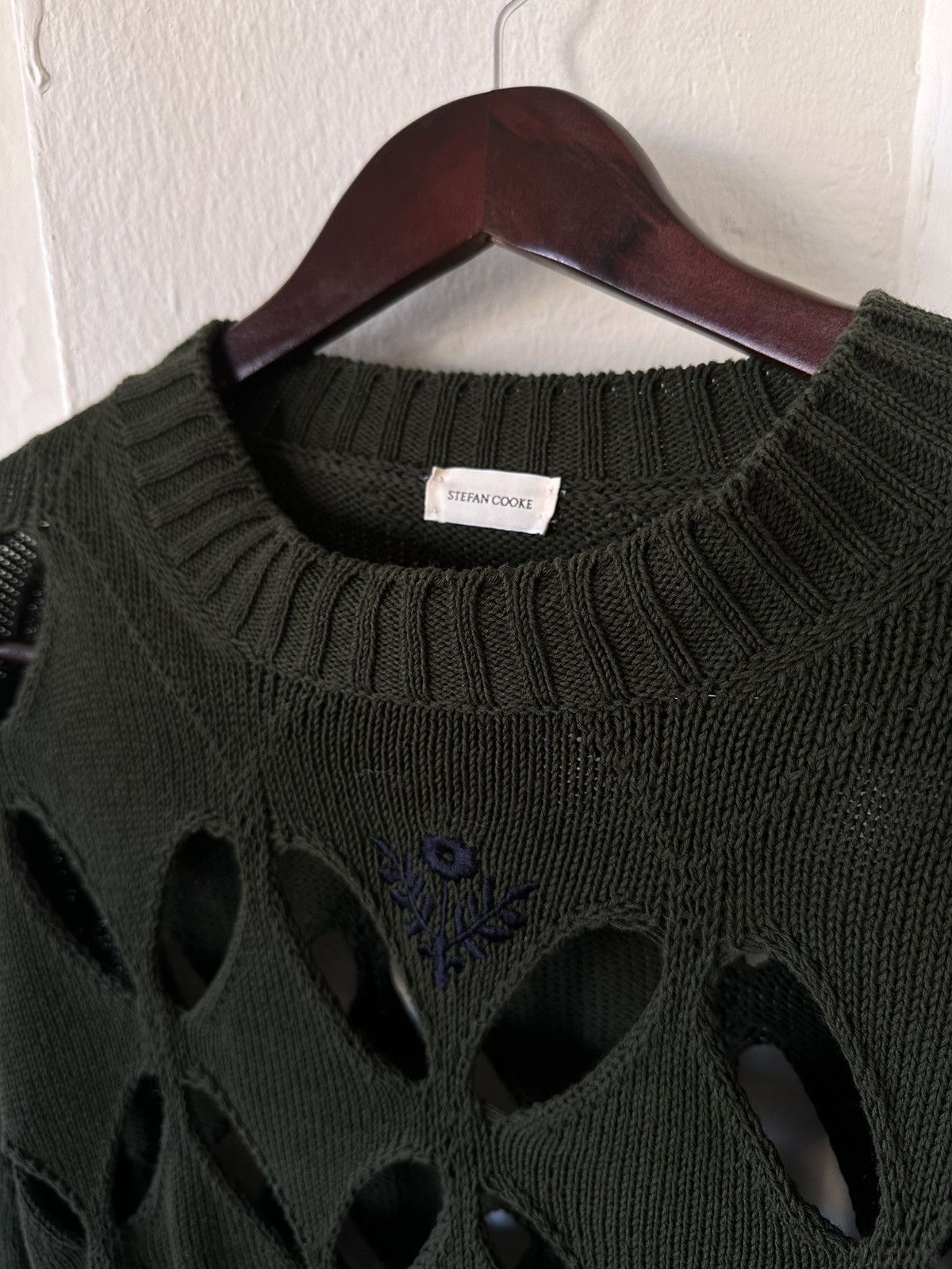 Stefan Cooke Green Cutout Knit Size US S / EU 44-46 / 1 - 2 Thumbnail