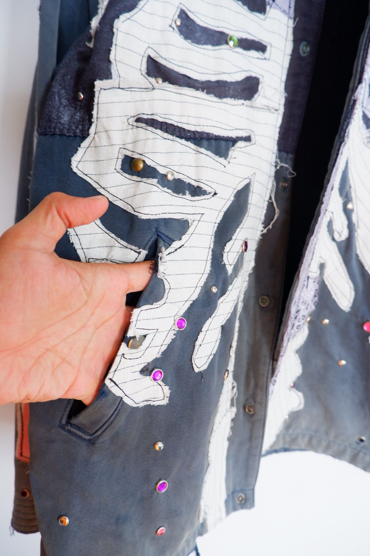 Sassafras Vintage Trashed Skull Custom Rework Jacket ArtEd02 Size US M / EU 48-50 / 2 - 10 Thumbnail