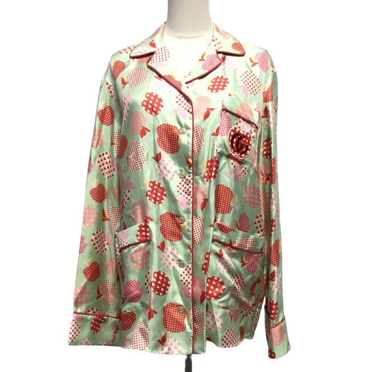 Gucci Gucci Apple Print Silk Pajama Shirt IT 44 Size M / US 6-8 / IT 42-44 - 1 Thumbnail