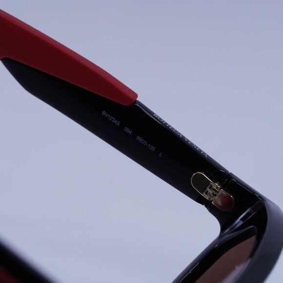 Bottega Veneta Bottega Veneta BV1234S 004 Sunglasses Shiny Black/Red Shield Size ONE SIZE - 6 Thumbnail