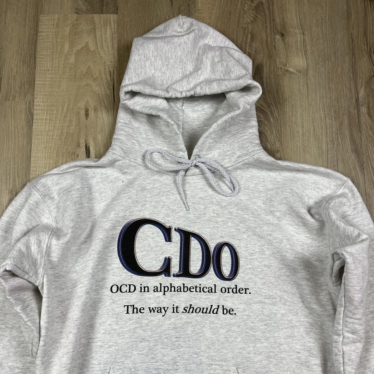 Hanes × Vintage Gray Hoodie Vintage OCD Funny Y2K Hanes Boxy Fit Size US S / EU 44-46 / 1 - 2 Thumbnail