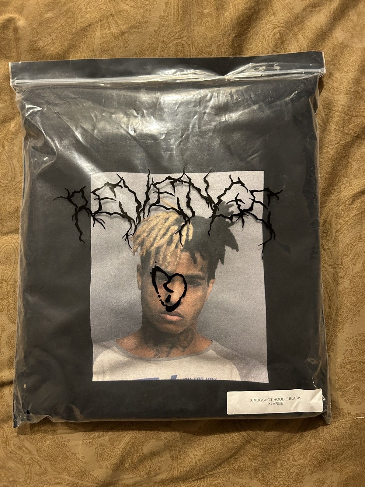 Image of Revenge Xxxtentacion Kill Mugshot Hoodie in Black, Men's (Size XL)