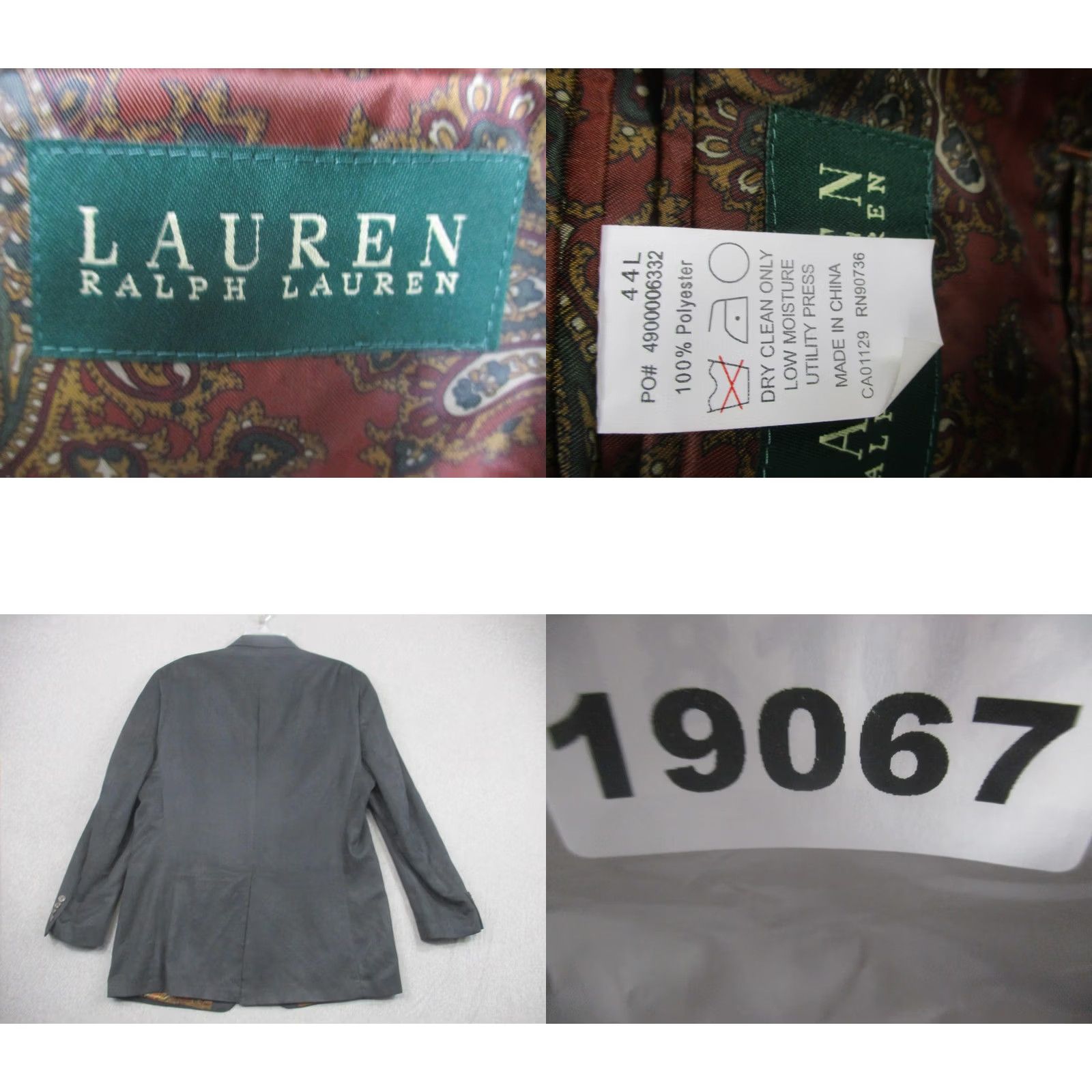 Ralph Lauren Lauren Ralph Lauren Blazer Jacket Sport Coat Mens 44L Black Polyester Two Button Size 44R - 8 Thumbnail