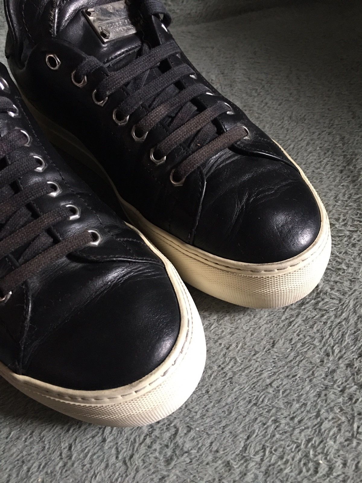 Philipp Plein Philipp Plein Black Leather Low-top Sneakers EU 41 Size US 8 / EU 41 - 10 Thumbnail