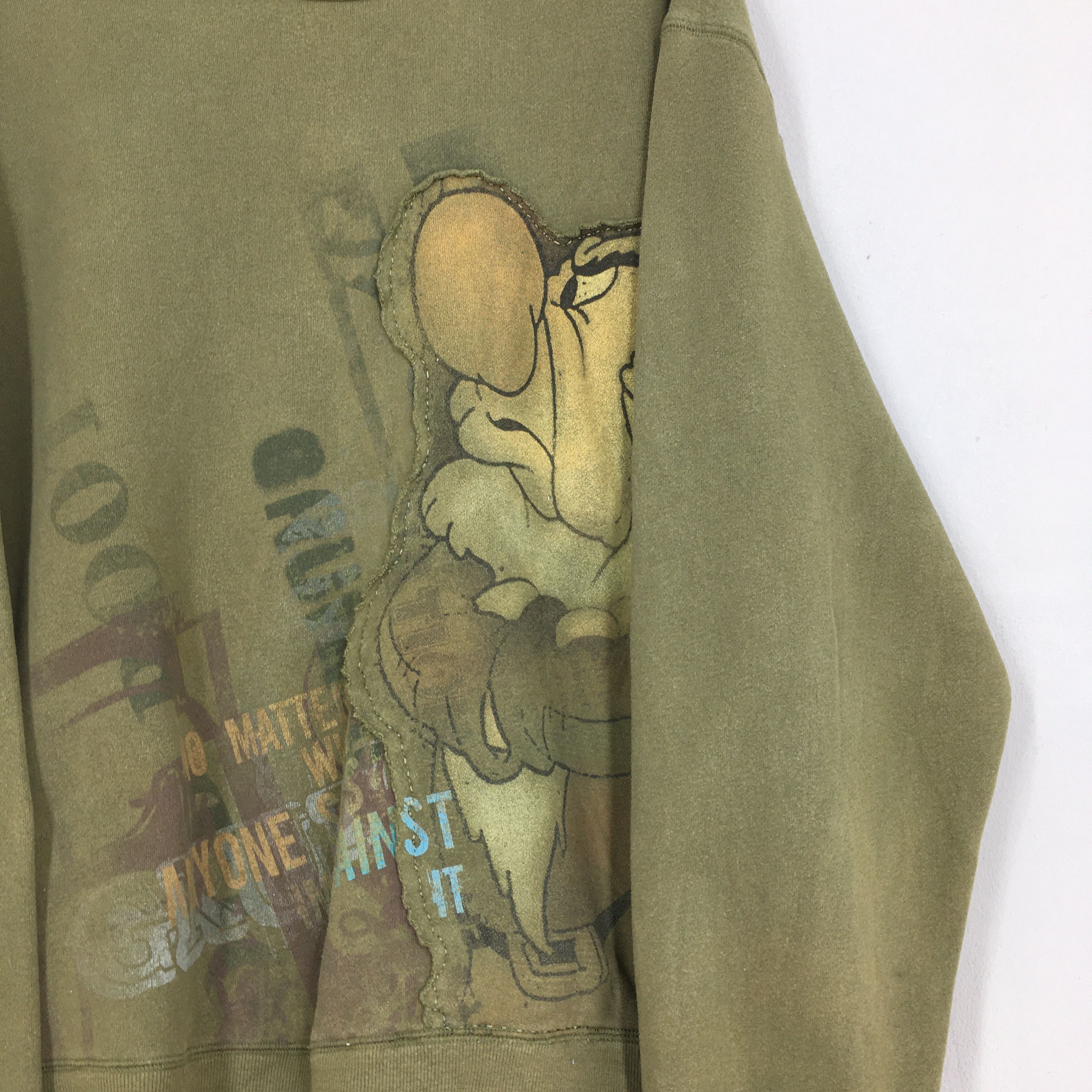 Disney Vintage 90s Grumpy Dopey 7 Dwarf Sweatshirts Green XLarge Size US XL / EU 56 / 4 - 2 Thumbnail