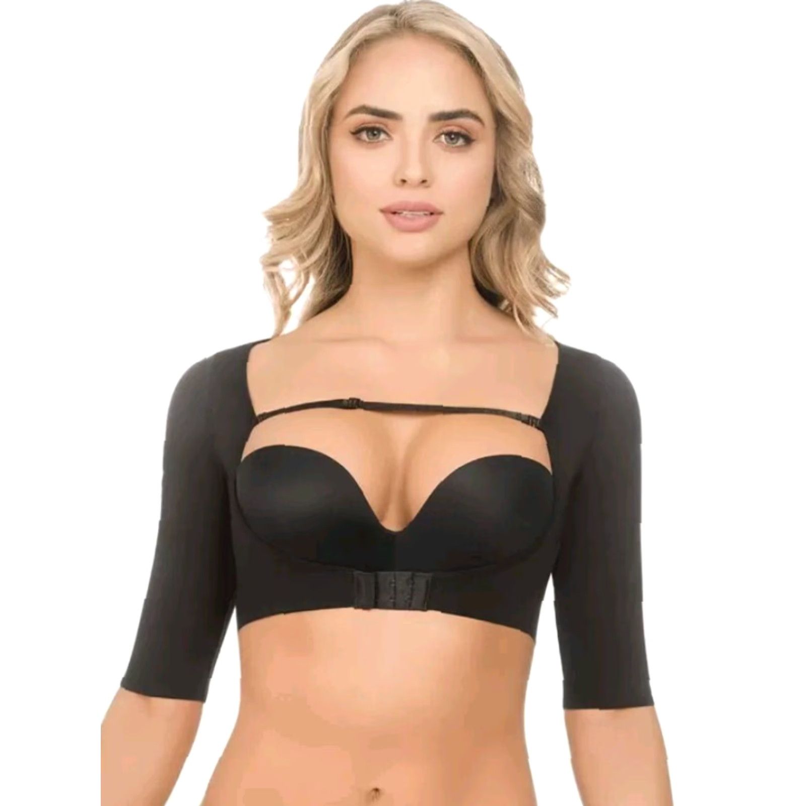 Vintage Cysm Shapewear Arm Control Seamless Slimming Top L Black Women Shaping Posture Body Hip Molding Overbust AntiBacterial 608 Capri Size ONE SIZE - 2 Thumbnail