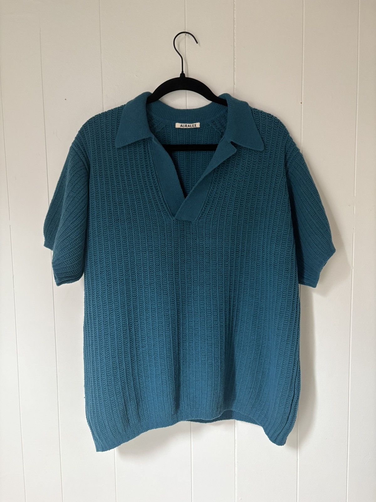 Auralee AURALEE HARD TWIST HIGH GAUGE WOOL SILK KNIT SKIPPER POLO