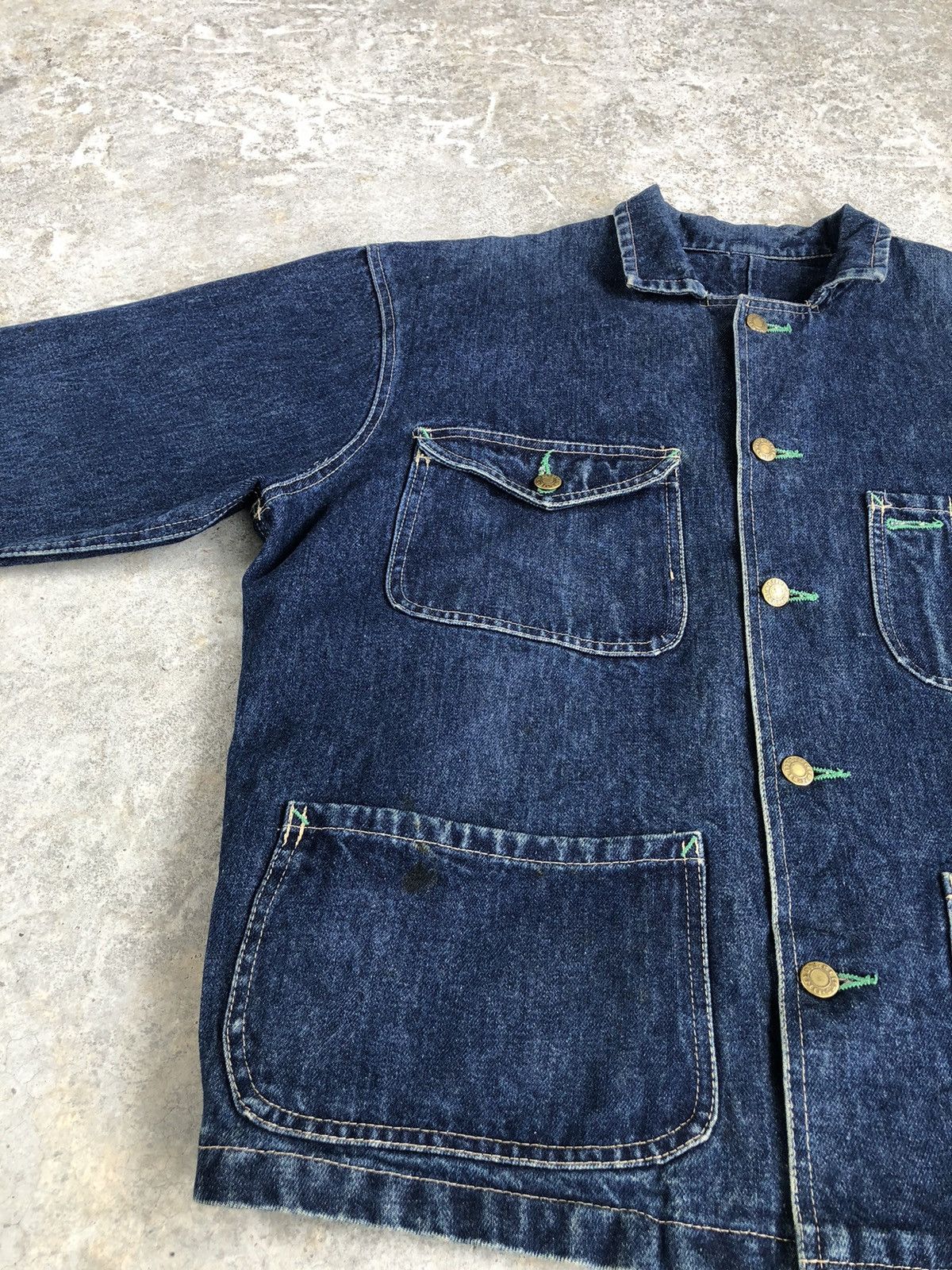 Vintage Vintage 70s Blues Union Chore Jacket Distressed Denim Size US L / EU 52-54 / 3 - 7 Thumbnail