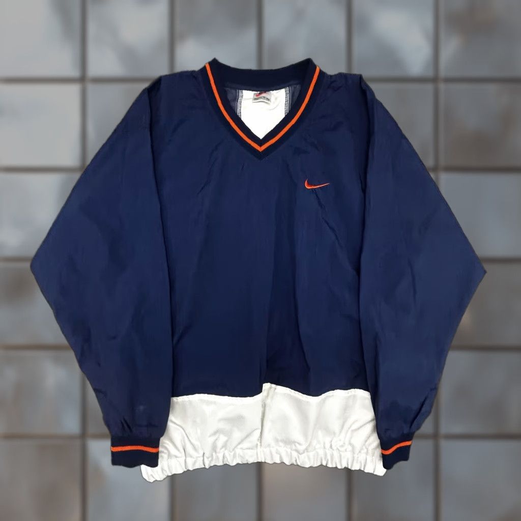 Nike VINTAGE Nike Jacket Mens XL Blue White Pullover Windbreaker Center Swoosh 90s Size US XL / EU 56 / 4 - 1 Thumbnail