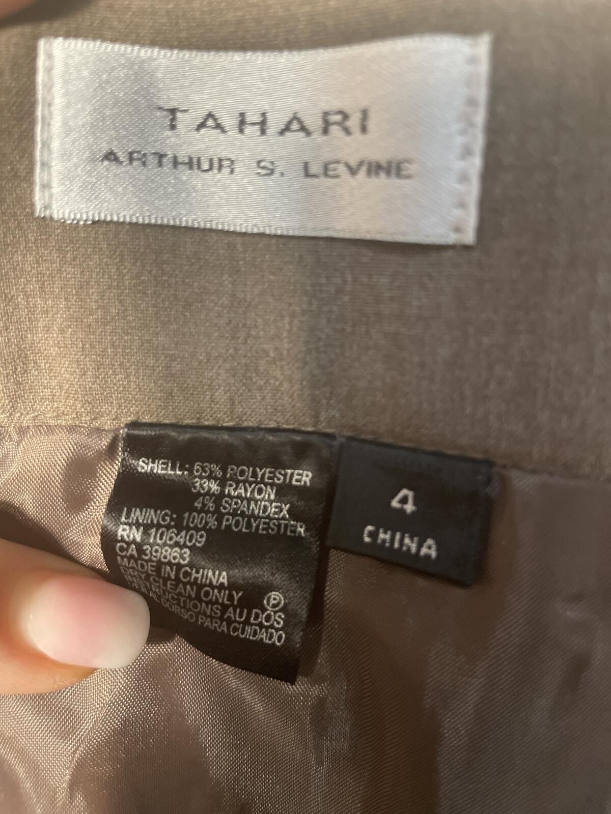 Elie Tahari Tahari Classic A Mini Skirt Women's Sz 4 Brown Lined Neutral Size 27" / US 4 / IT 40 - 2 Thumbnail