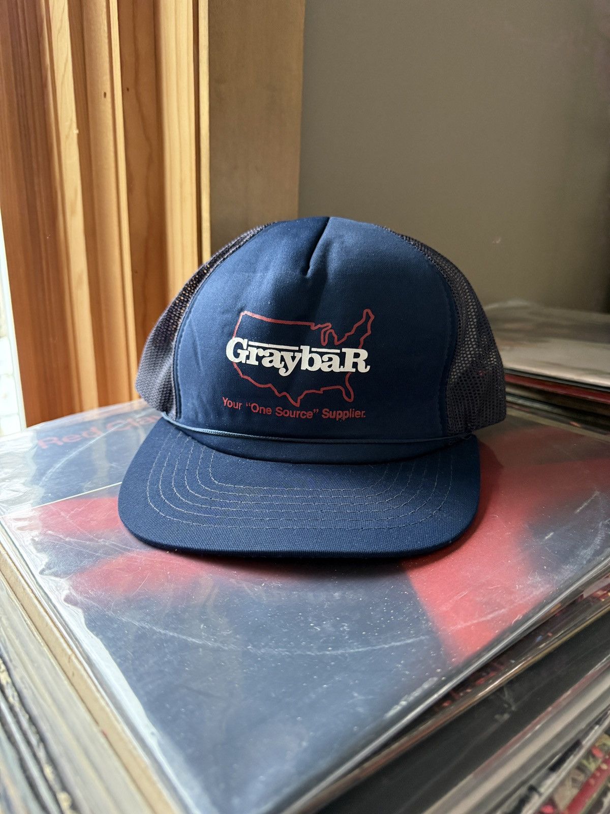 Vintage Vintage 80s Graybar America Snapback Mesh Trucker Hat Size ONE SIZE - 1 Thumbnail