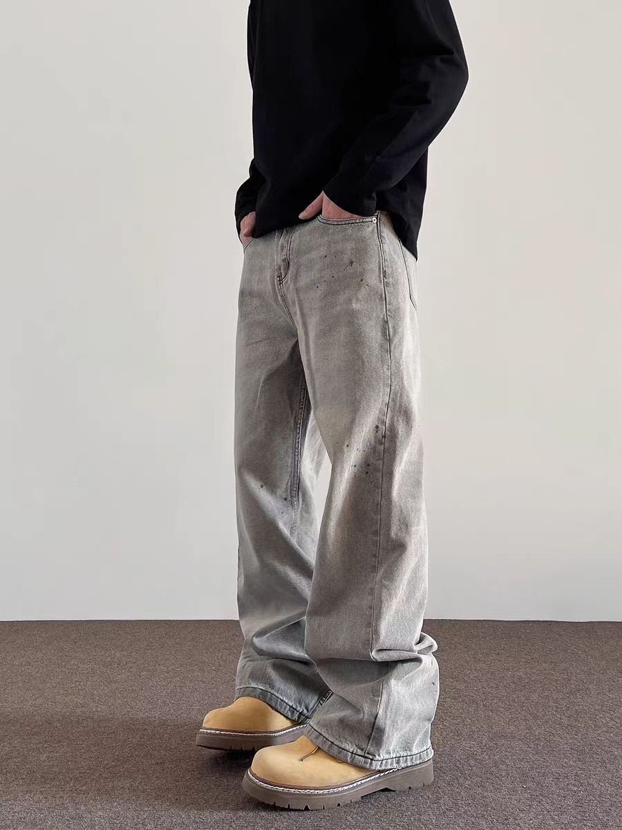 Japanese Brand × Jean Vintage washed and inked smoky grey baggy micro flare jeans Size US 30 / EU 46 - 4 Thumbnail
