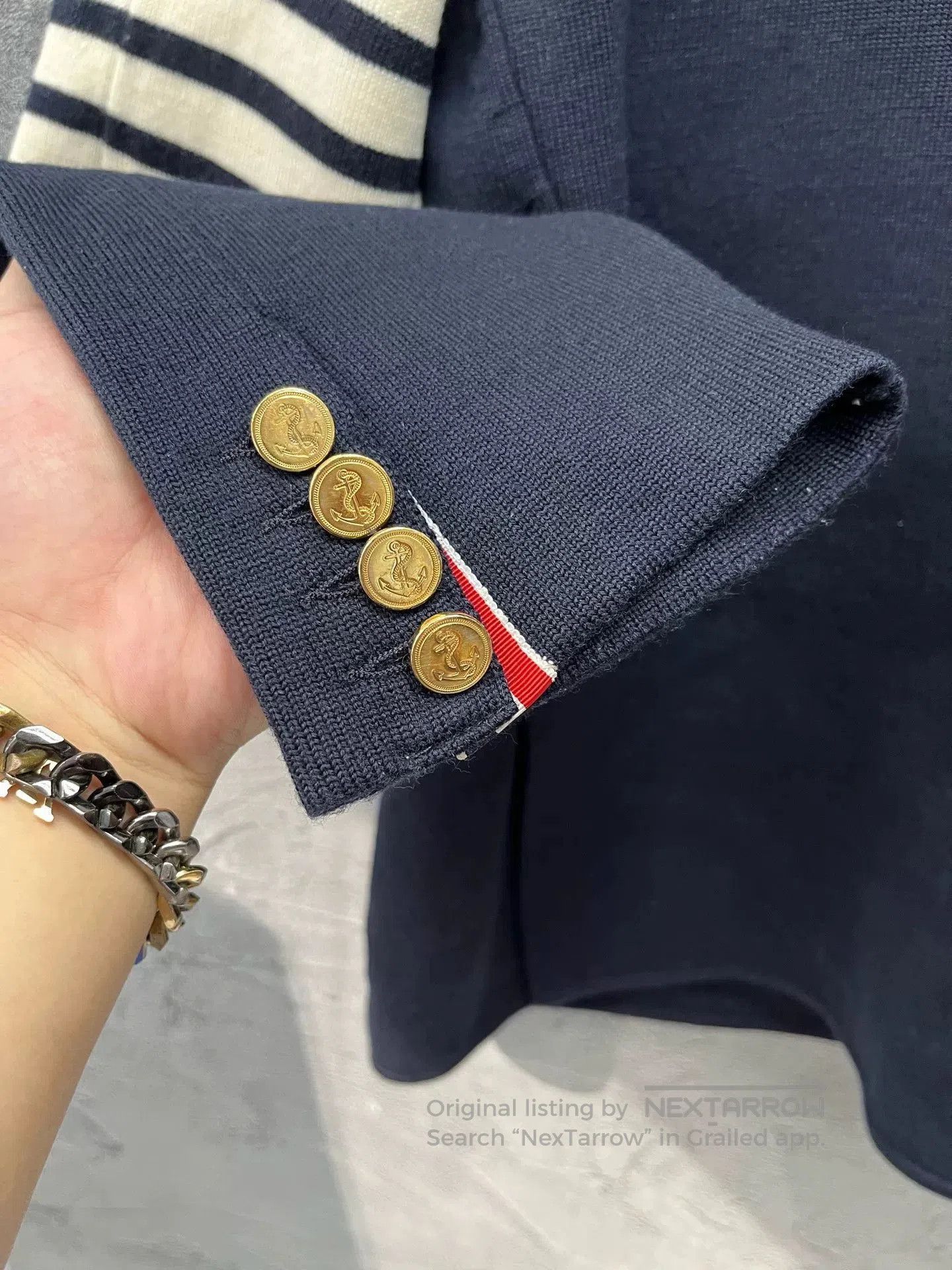 Thom Browne thom browne navy wool knit jacket. Size US L / EU 52-54 / 3 - 7 Thumbnail