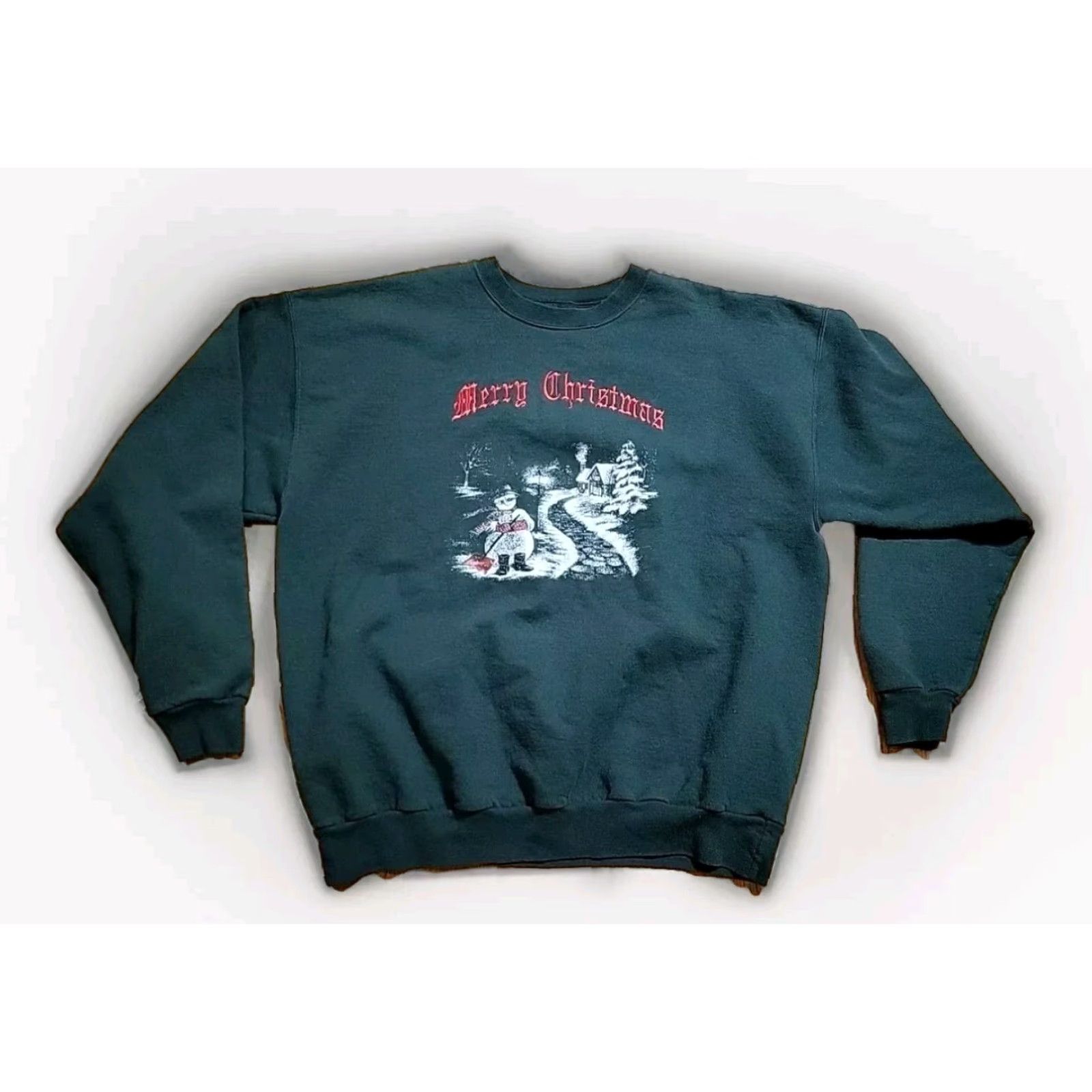 Hanes Hanes Ecosmart Sweatshirt Christmas Embroidered Crew Neck Pullover XL Men Green Size US XL / EU 56 / 4 - 5 Thumbnail