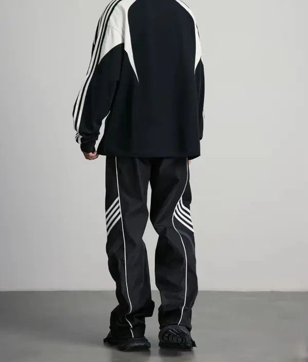 Japanese Brand Retro side striped casual straight sports trousers Size US 32 / EU 48 - 3 Thumbnail
