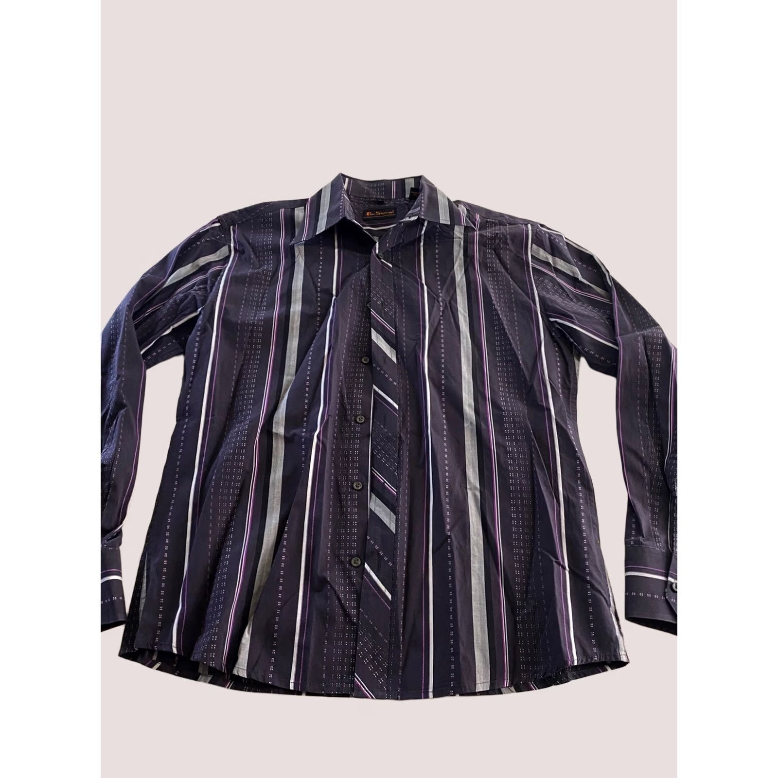Ben Sherman Ben Sherman London Stripe Sticthed LONG SLEEVE SHIRT Medium Slim Men Multicolor Button-Up Size US M / EU 48-50 / 2 - 1 Thumbnail