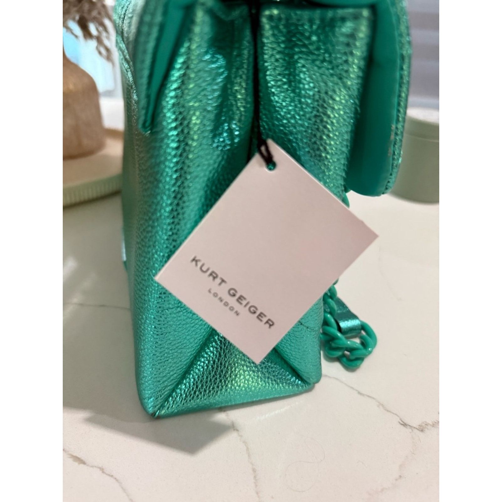 Kurt Geiger Kurt Geiger London Kensington Drench NWT! Metallic Green Size ONE SIZE - 2 Thumbnail