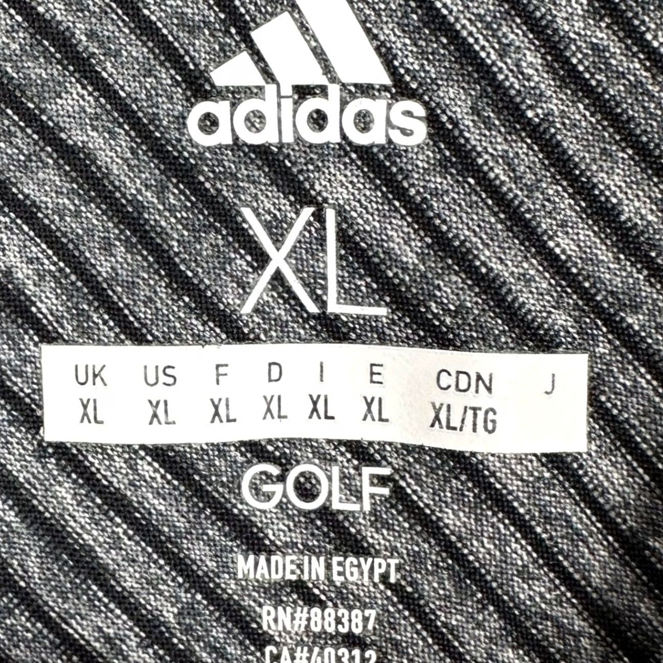 Adidas Adidas Polo Shirt Mens XL Grey Black Striped Golf Performance Rugby Athletic EUC Size US XL / EU 56 / 4 - 4 Thumbnail