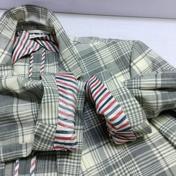 Thom Browne Thom Browne Gray Plaid Long Sleeve Suit -2507 Size US S / EU 44-46 / 1 - 9 Thumbnail