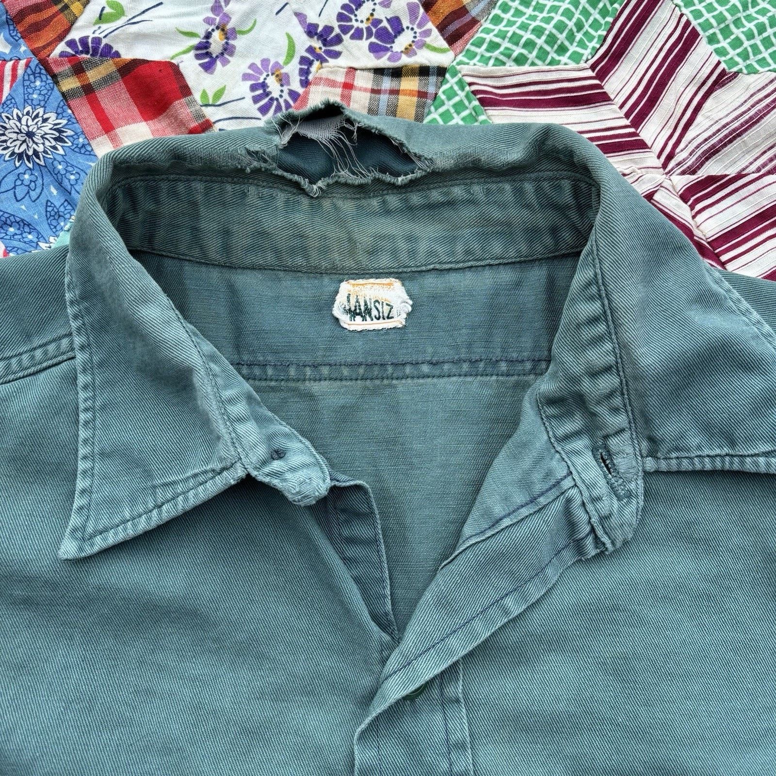 Vintage Vintage 1940s Workwear Button Up Shirt Size US L / EU 52-54 / 3 - 2 Thumbnail