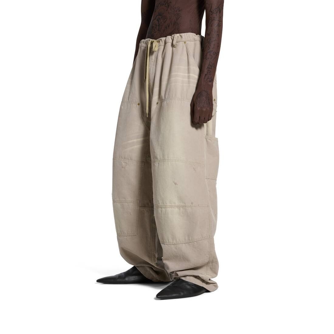 Balenciaga o1in1g0625 Double Knee Trouser in Beige Size US 30 / EU 46 - 5 Thumbnail