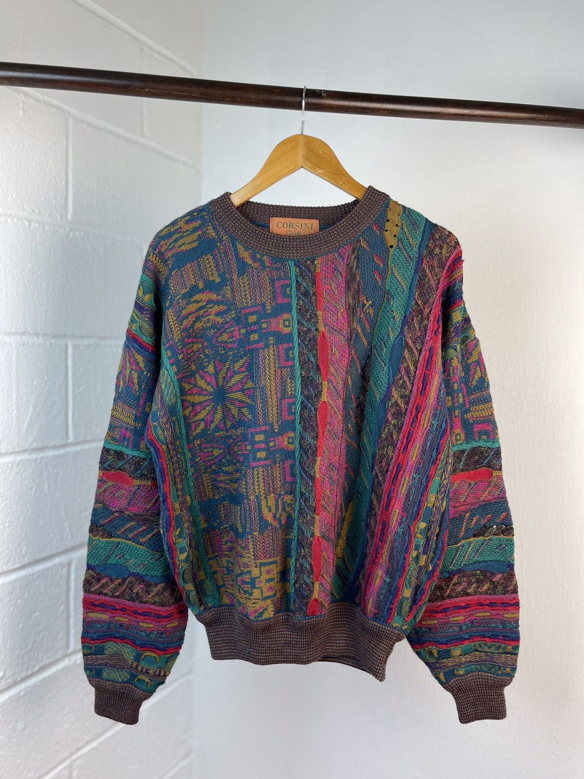 Aran Isles Knitwear × Coogi 90s Corsini Italia Coogi Style Knitwear Size US L / EU 52-54 / 3 - 1 Thumbnail