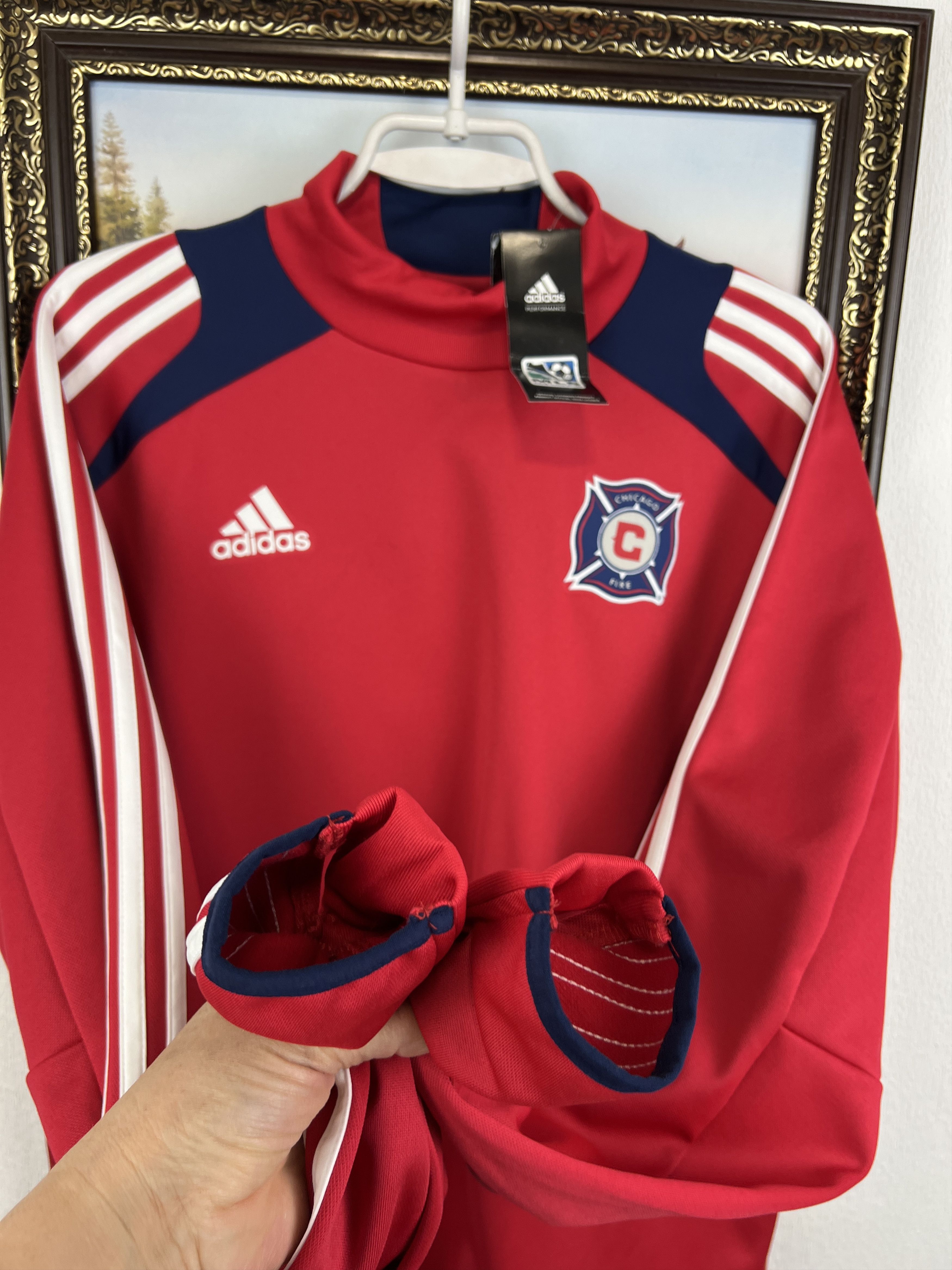Adidas Chicago Fire Football Sweatshirt Soccer Warm Up Track Top Size US M / EU 48-50 / 2 - 6 Thumbnail