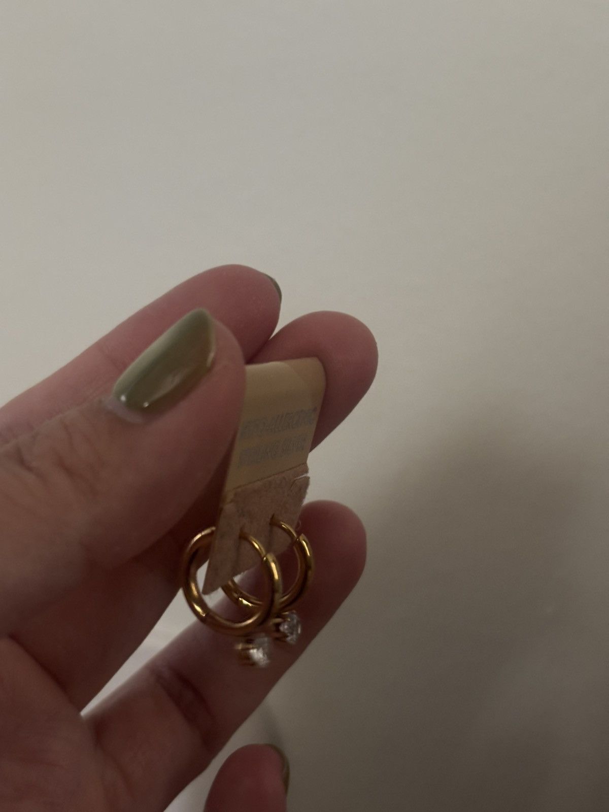 Vintage Vintage gold Huggie Earrings In White Crystal Size ONE SIZE - 5 Thumbnail