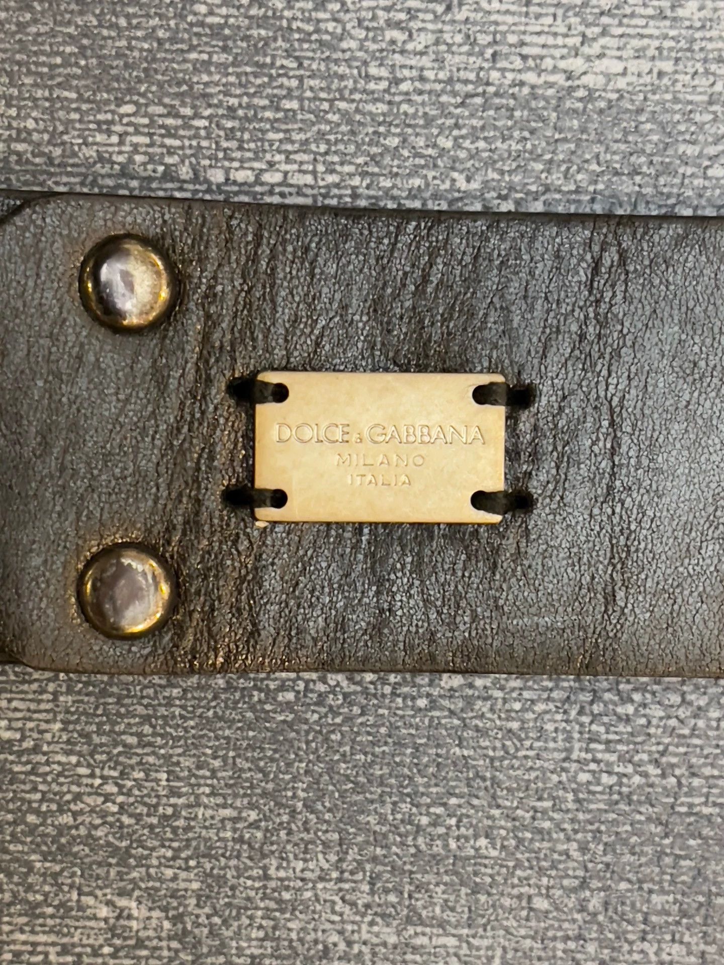 Dolce & Gabbana DG Heavy Duty Studded Cowhide Belt 3.5cm Black/Dark Brown Size ONE SIZE - 5 Thumbnail