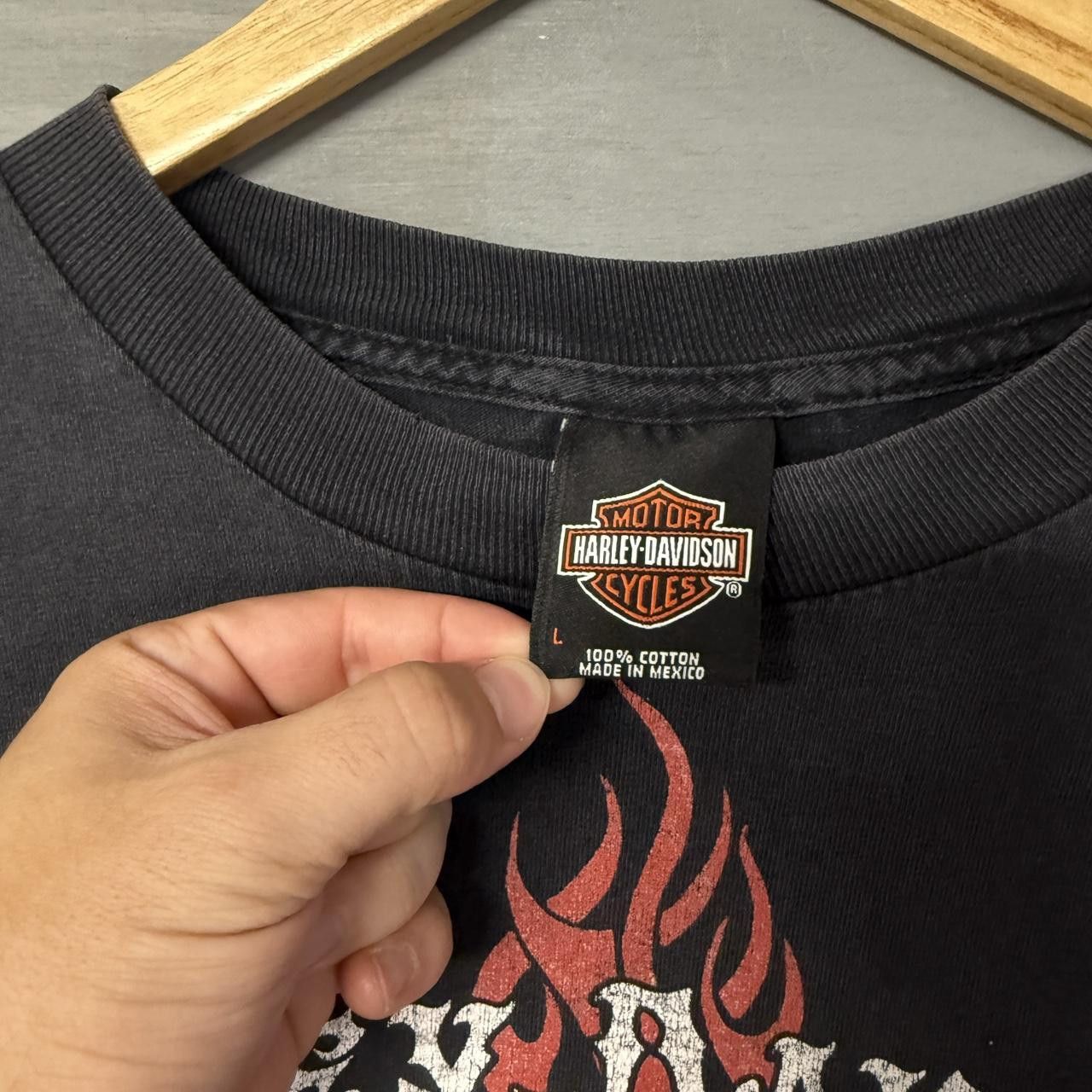 Harley Davidson Harley Davidson Long Sleeve Flame Black RARE Shirt Large Size US L / EU 52-54 / 3 - 4 Thumbnail