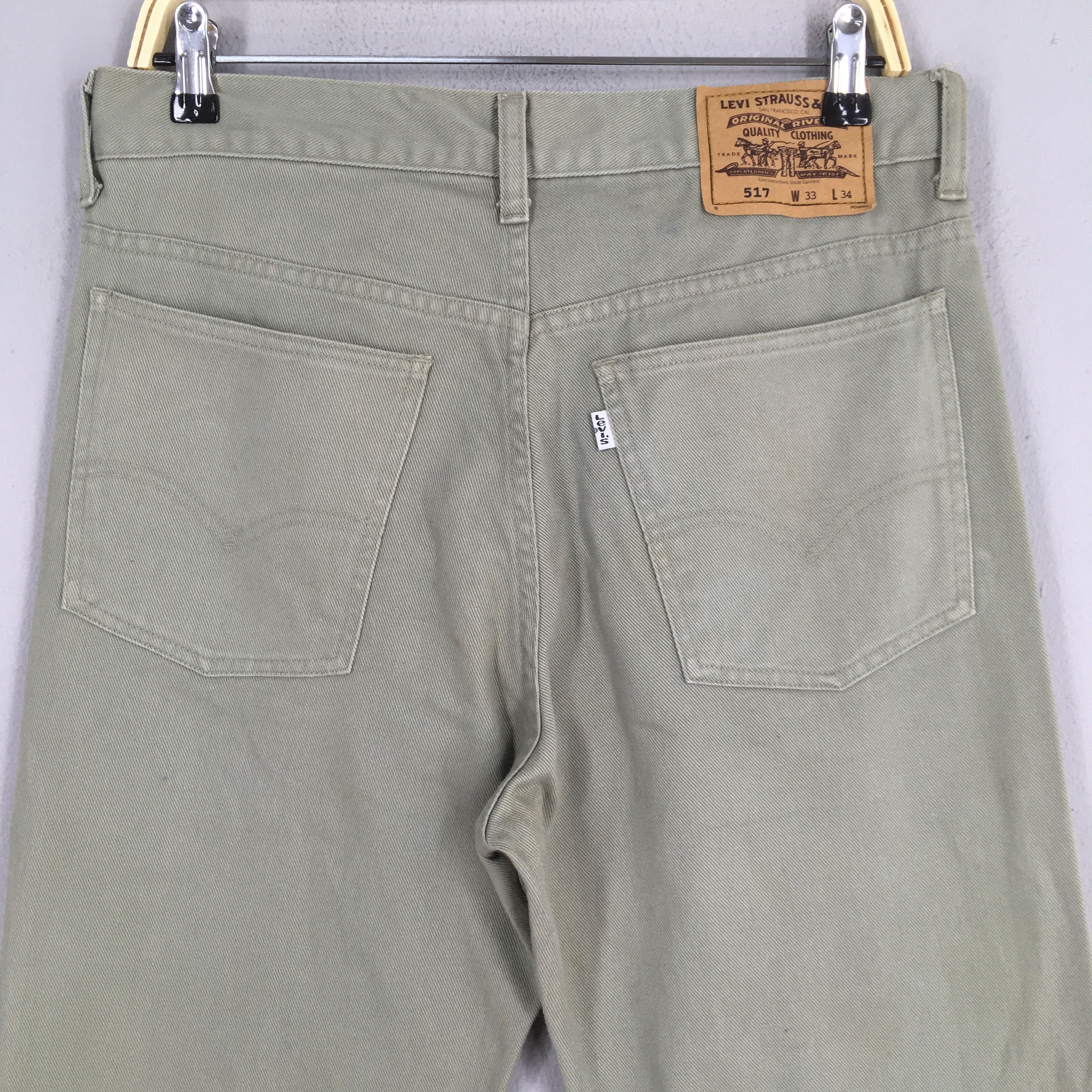Levi's Size 31x33.5 Vintage Levi's 517 Bootcut Olive Pants S1898 Size US 31 - 8 Thumbnail