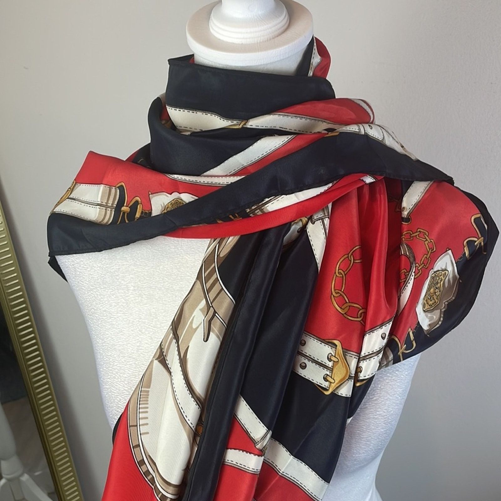 Other Vintage Anthony Sicari Equestrian Scarf Matching Skirt Set Size 32" / US 10 / IT 46 - 7 Thumbnail