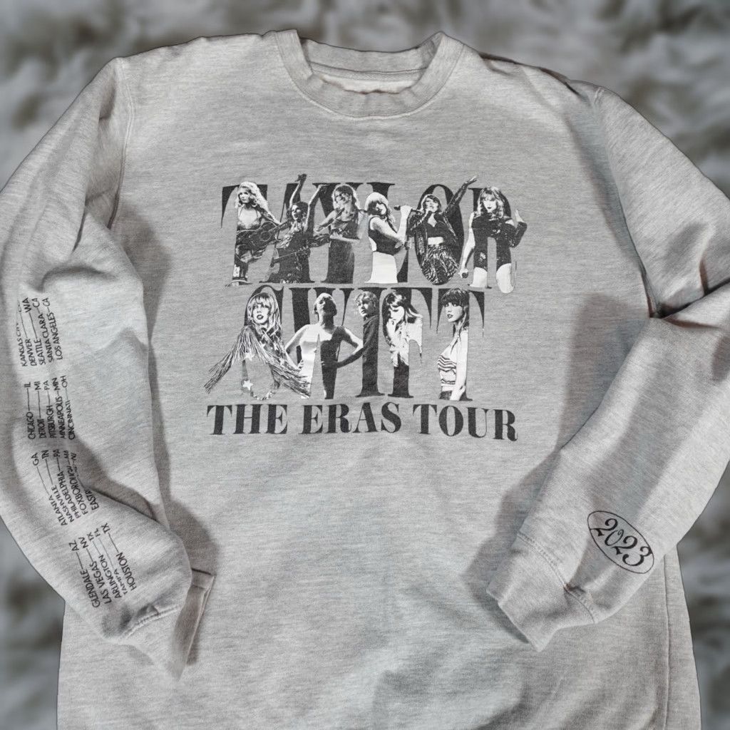 Vintage Taylor Swift The Eras Tour Crewneck Sweatshirt Mens XL Slim Fit Gray Size US XL / EU 56 / 4 - 1 Thumbnail