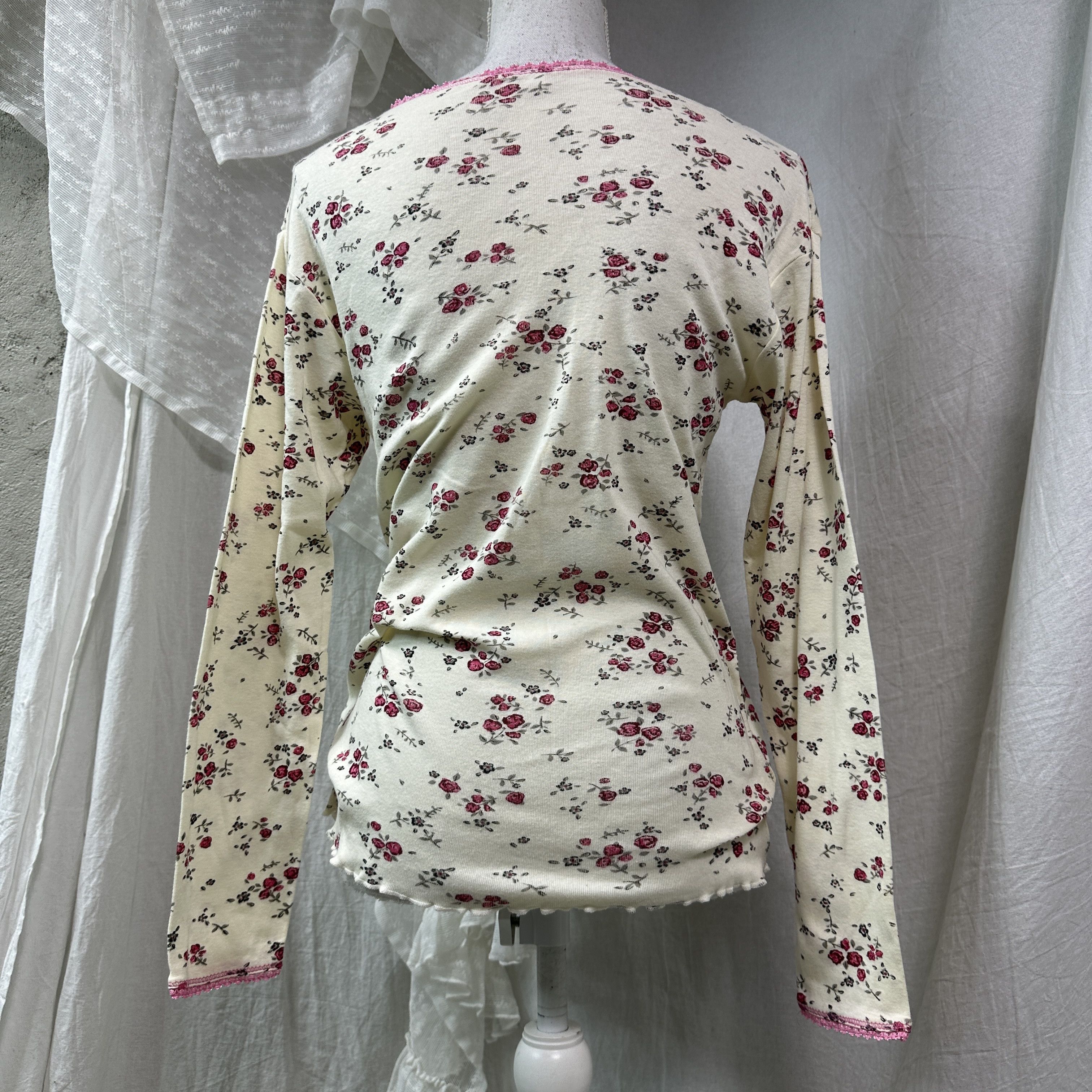 Vintage Vintage Printed Roses Coquette Longsleeve Y2K Size M / US 6-8 / IT 42-44 - 7 Thumbnail