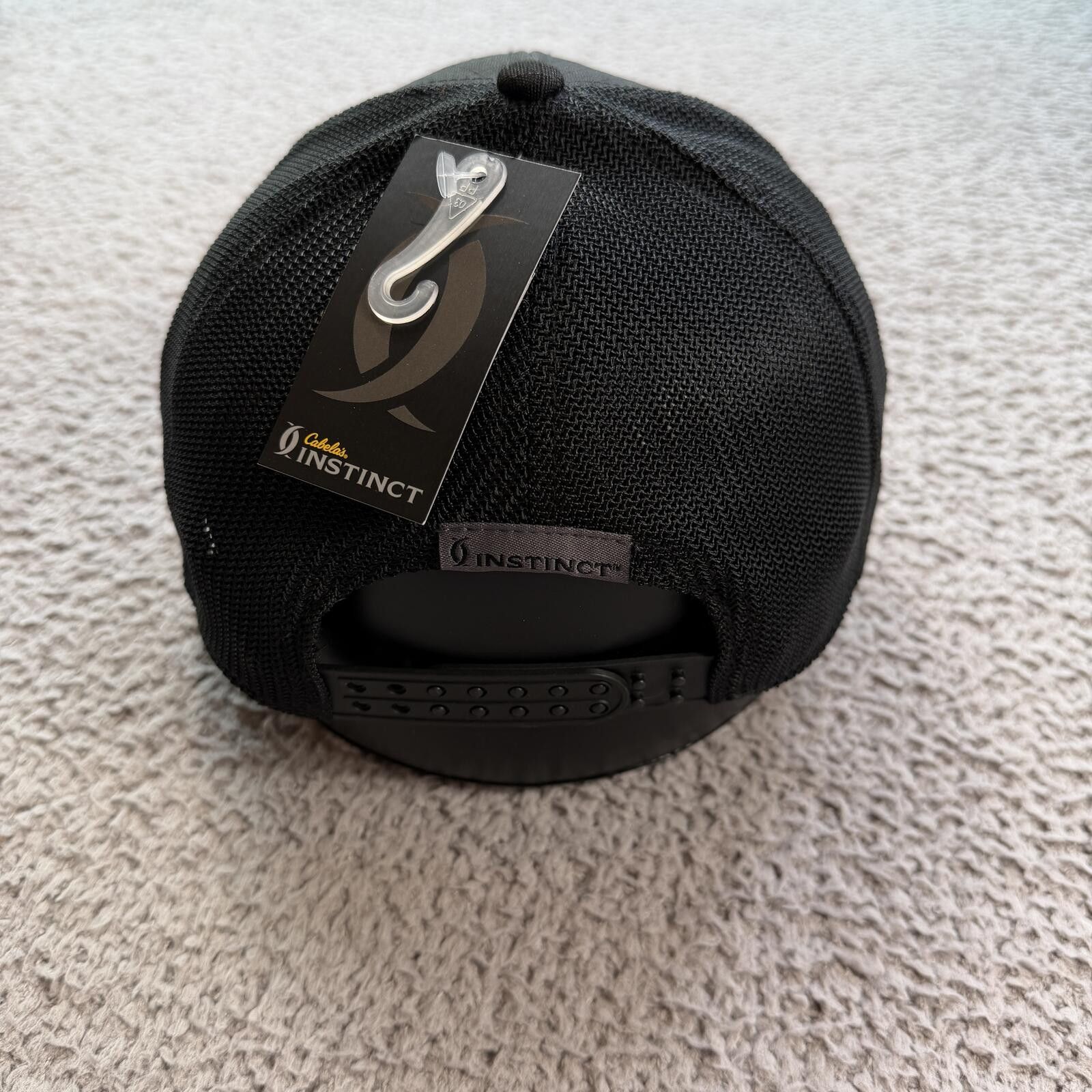 Cabelas Cabela’s Instinct Black Trucker Hat Snapback Cap Black NWT Size ONE SIZE - 3 Thumbnail