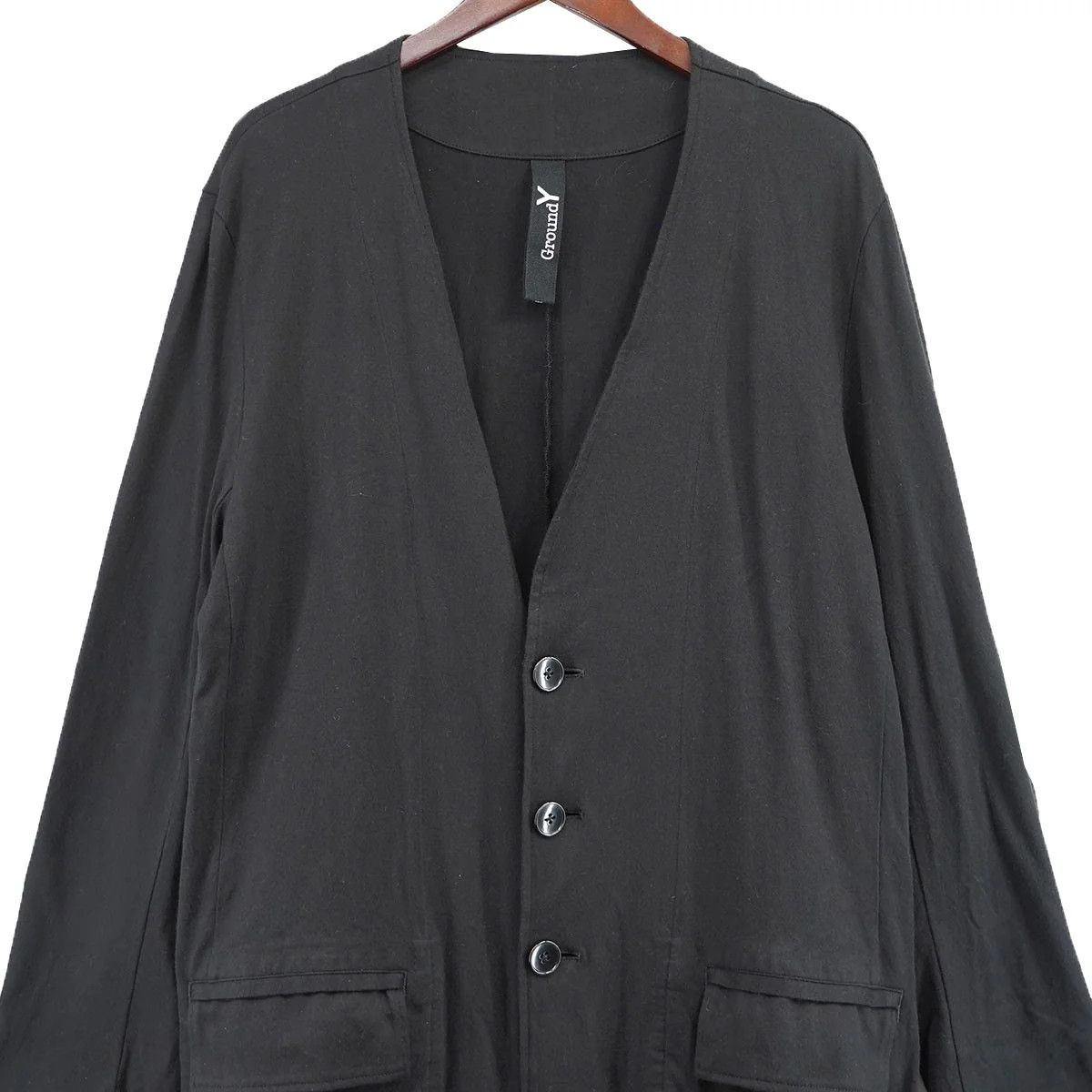 Yohji Yamamoto Ground Y Yohji Yamamoto Collarless Long Jacket Size US L / EU 52-54 / 3 - 3 Thumbnail