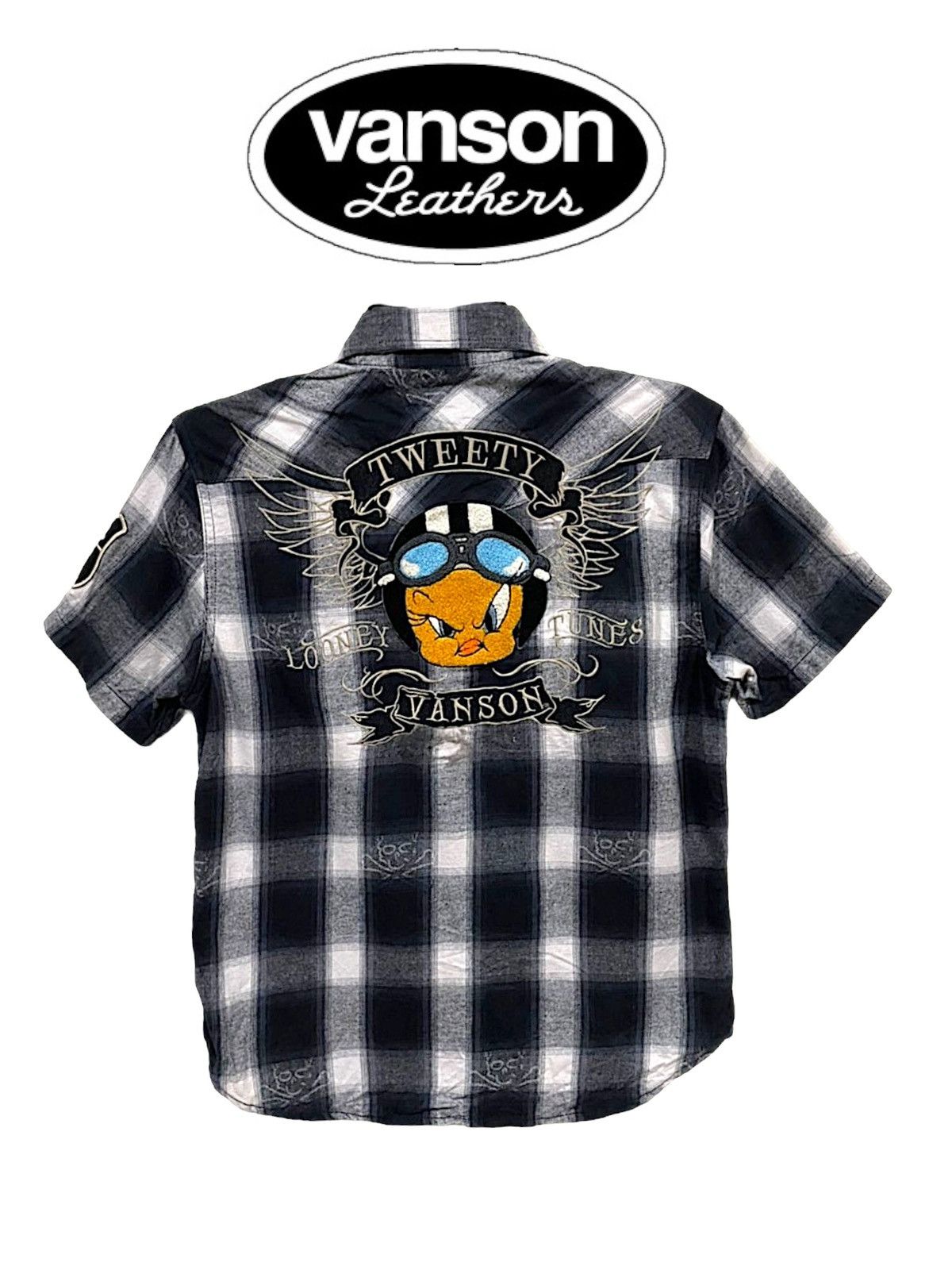 Sports Specialties × Vanson Leathers Vanson Leather & Tweety Collaboration Distressed Shirts Size US XS / EU 42 / 0 - 2 Thumbnail