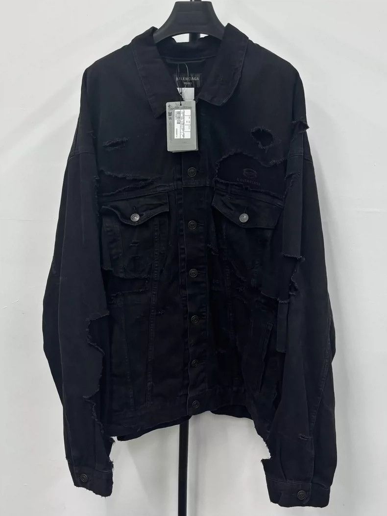 Balenciaga Balenciaga Patchwork lapel, logo-print, single-breasted, lo Size US M / EU 48-50 / 2 - 1 Thumbnail