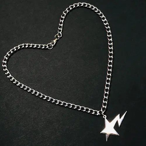 Handmade Handmade Star bolt lightning Cuban Chain Necklace Choker Size ONE SIZE - 1 Thumbnail