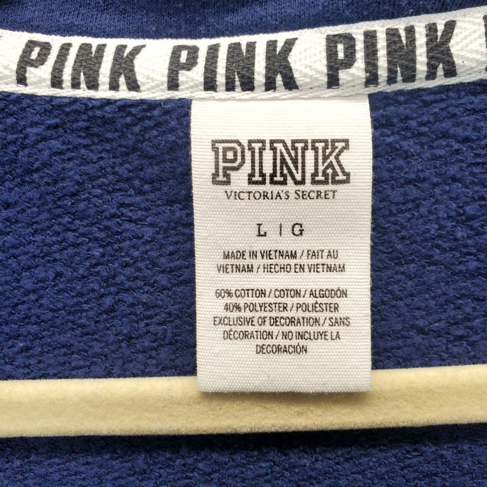 Victoria's Secret PINK Victoria's Secret Sweatshirt Womens L Blue Long Sleeve 1/4 Zip Sweatshirt Size L / US 10 / IT 46 - 6 Thumbnail
