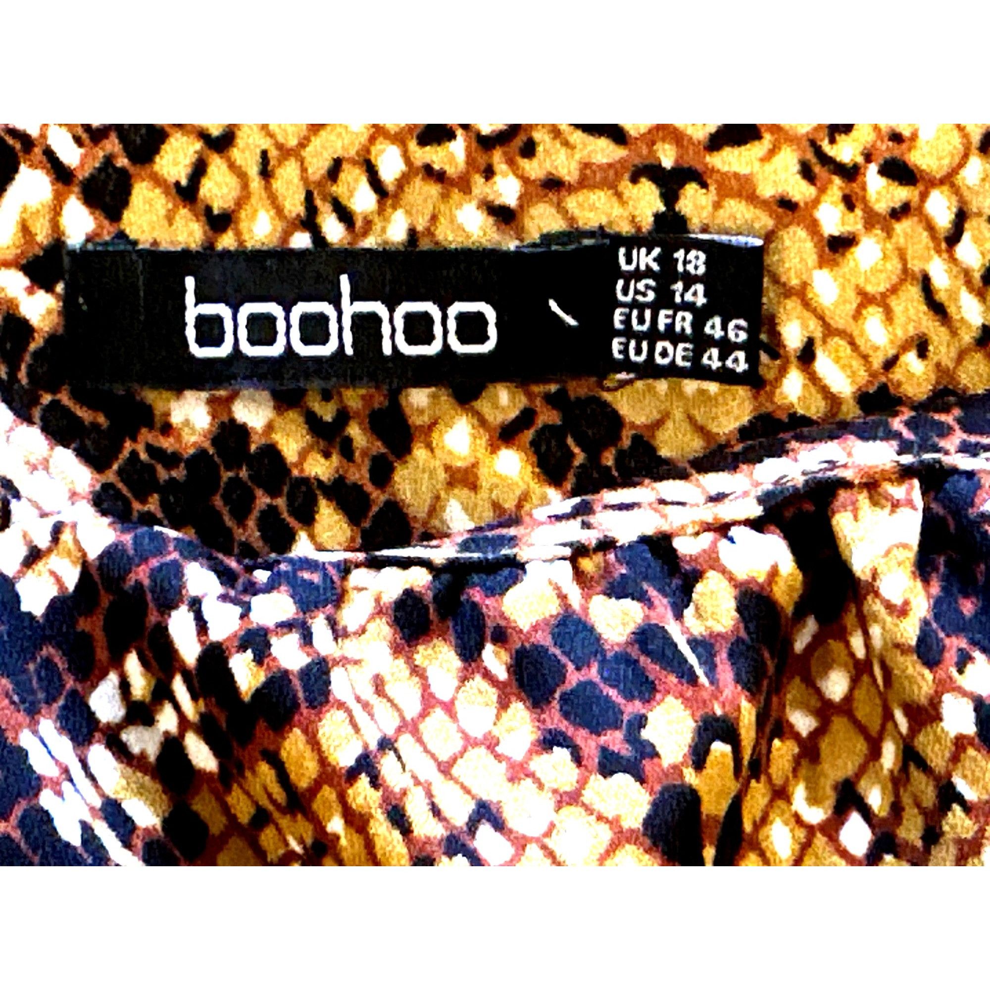 Boohoo Boohoo Snakeskin Print Ruffle Mini Dress Long Sleeve Bold Pa Size XL / US 12-14 / IT 48-50 - 8 Thumbnail