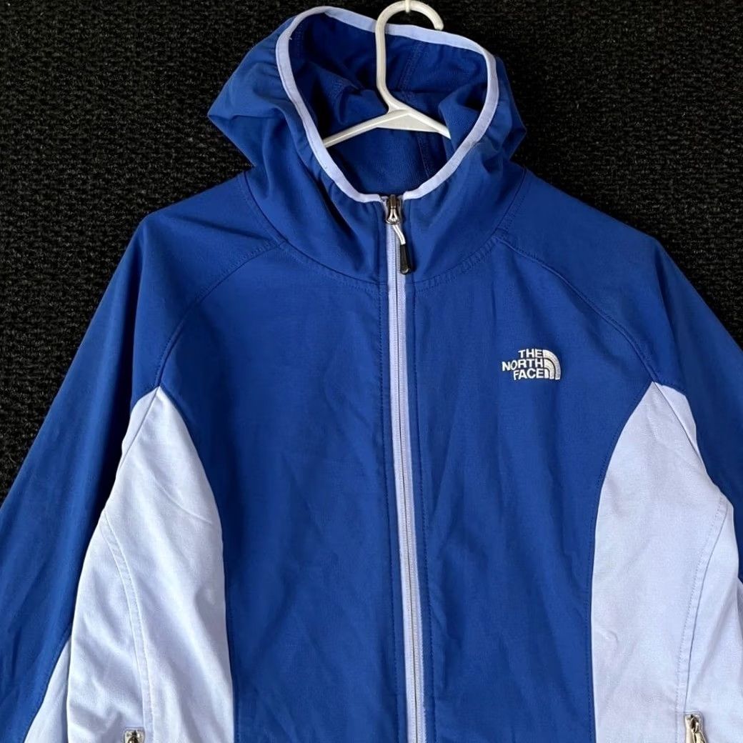 The North Face The North Face Womens Large Blue Softshell Hooded Jacket M883 Size L / US 10 / IT 46 - 2 Thumbnail