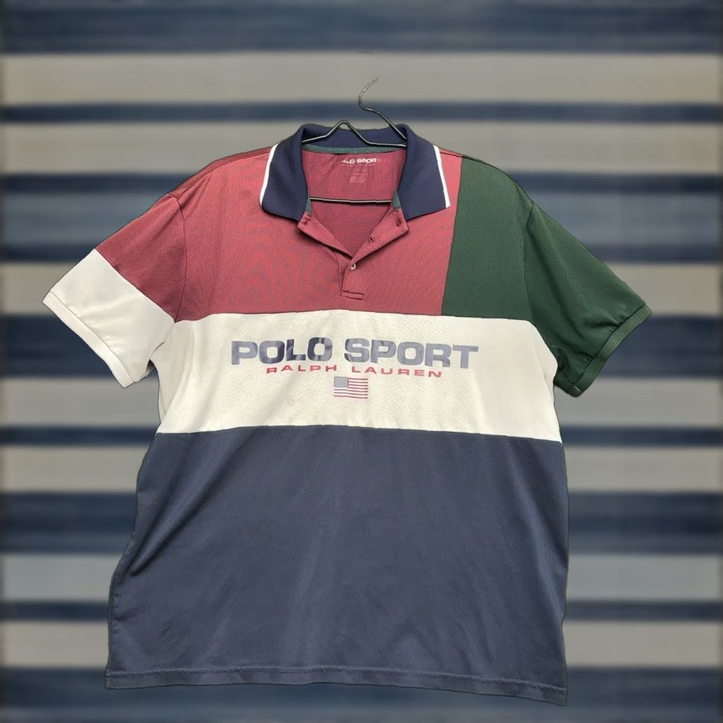 Polo Ralph Lauren VINTAGE Polo Ralph Lauren Polo Shirt Mens Large Performance Golf Stretch Sport 90s USA Size US L / EU 52-54 / 3 - 1 Thumbnail