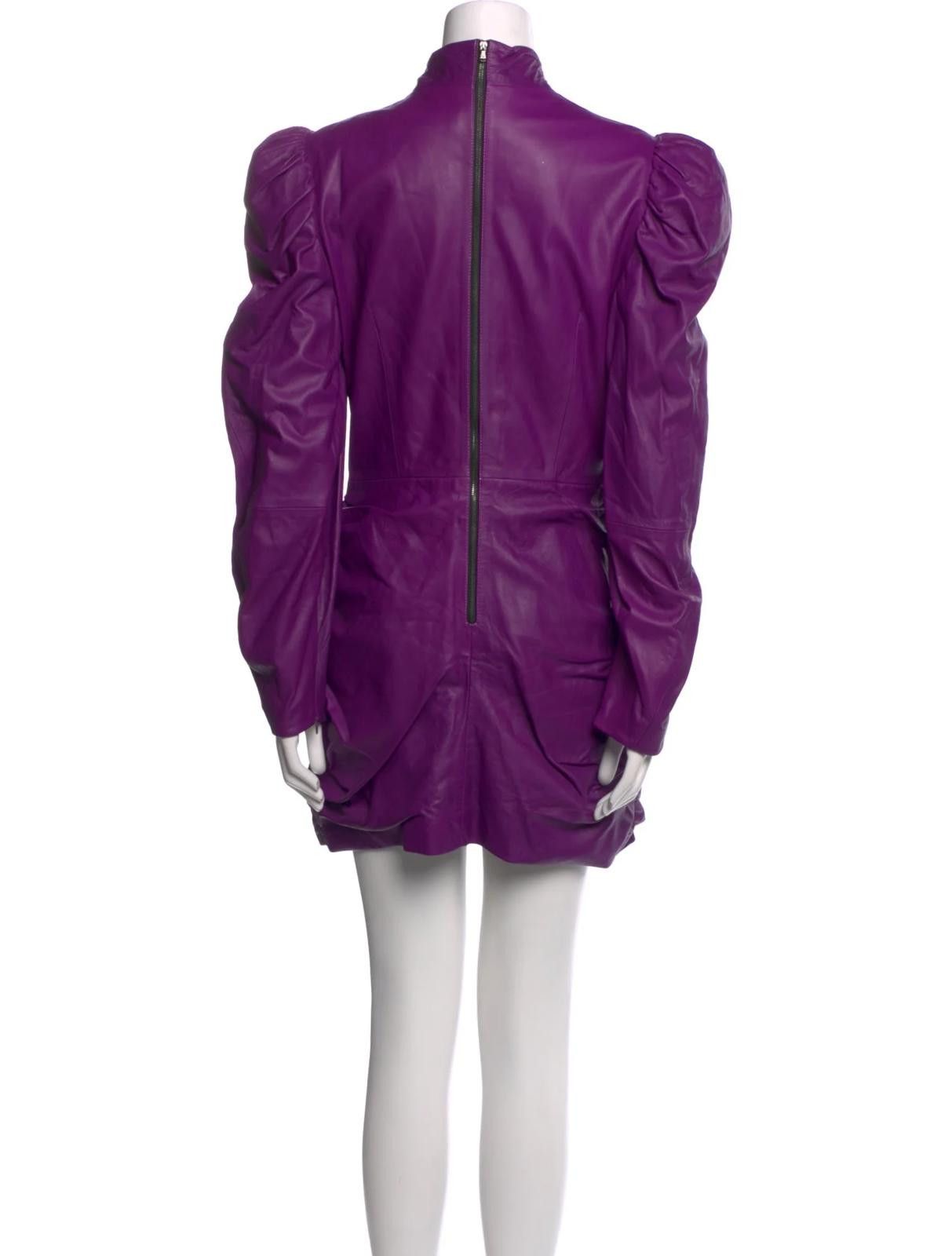 Other Marcell Von Berlin Lavender Leather Mini Dress Size: S Size S / US 4 / IT 40 - 3 Thumbnail