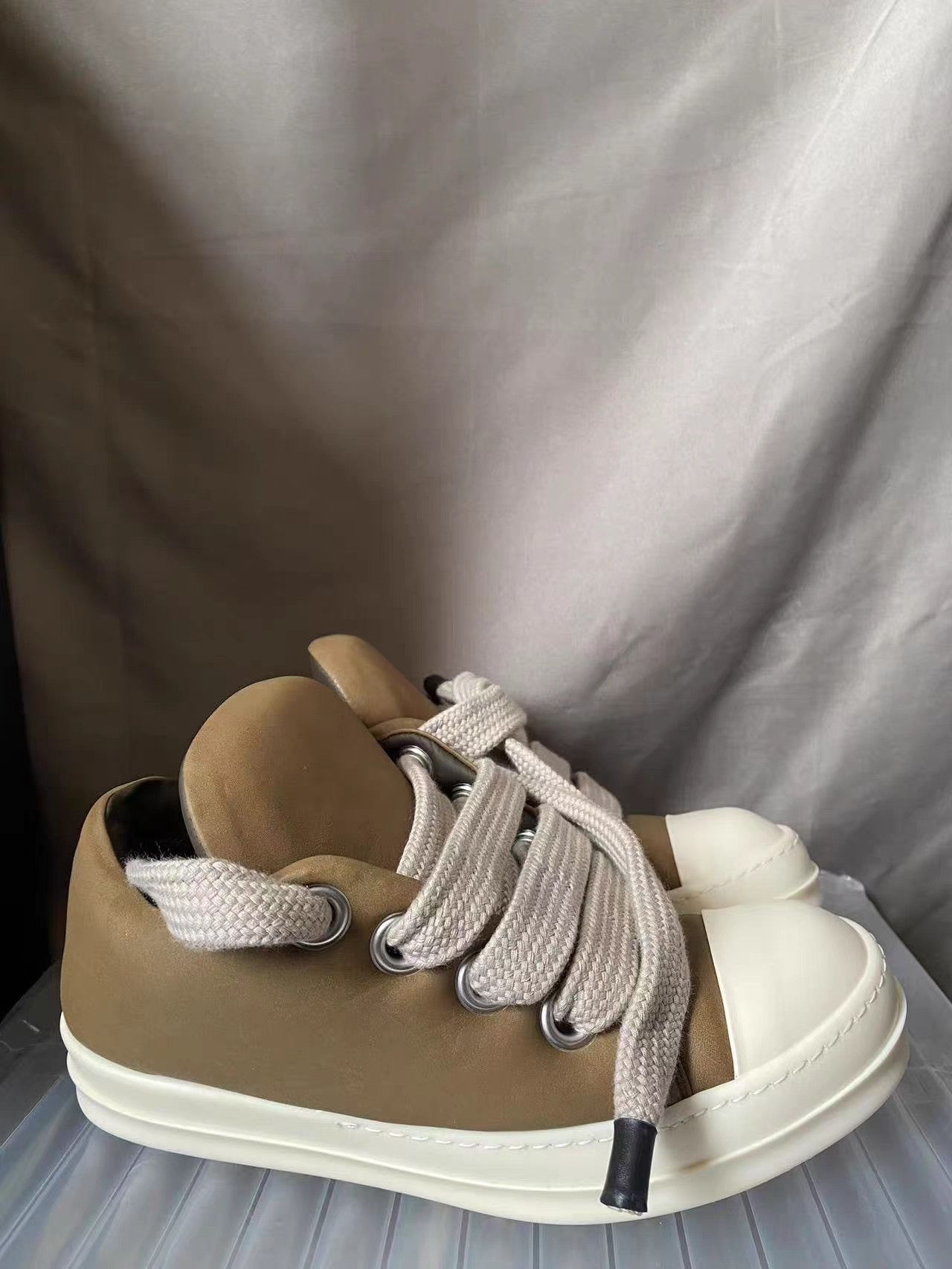 Rick Owens Rick Owens Brown Chunky Low Top Ramones Bread Shoes Size US 6 / EU 39 - 3 Thumbnail